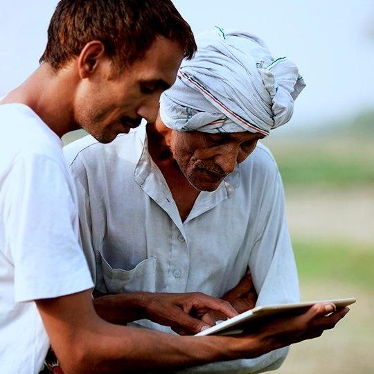 men with tablet